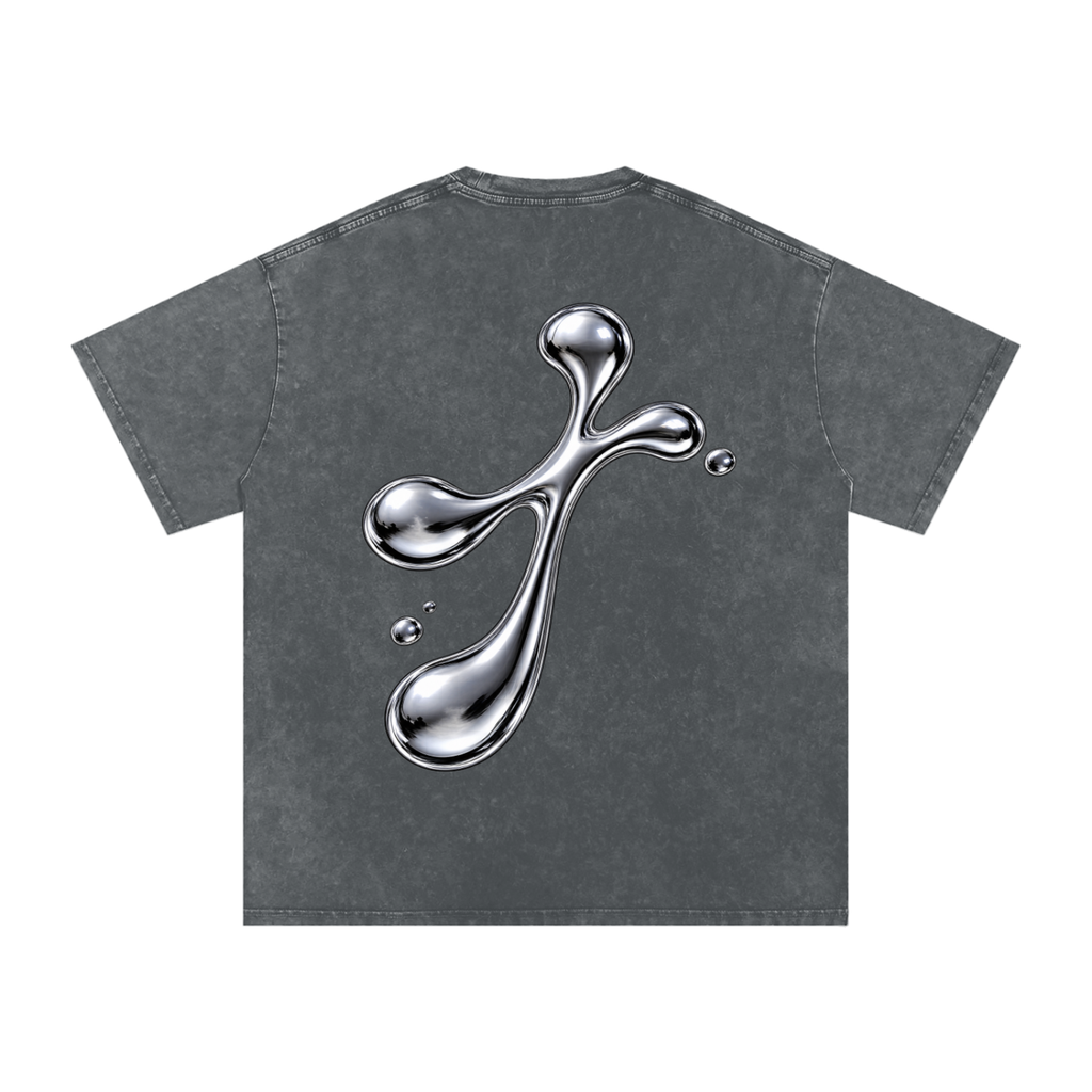 Snow Washed Oversized Cotton T-Shirt