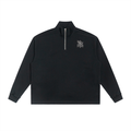 Half-Zip Rolled Edge Fleece Sweatshirt