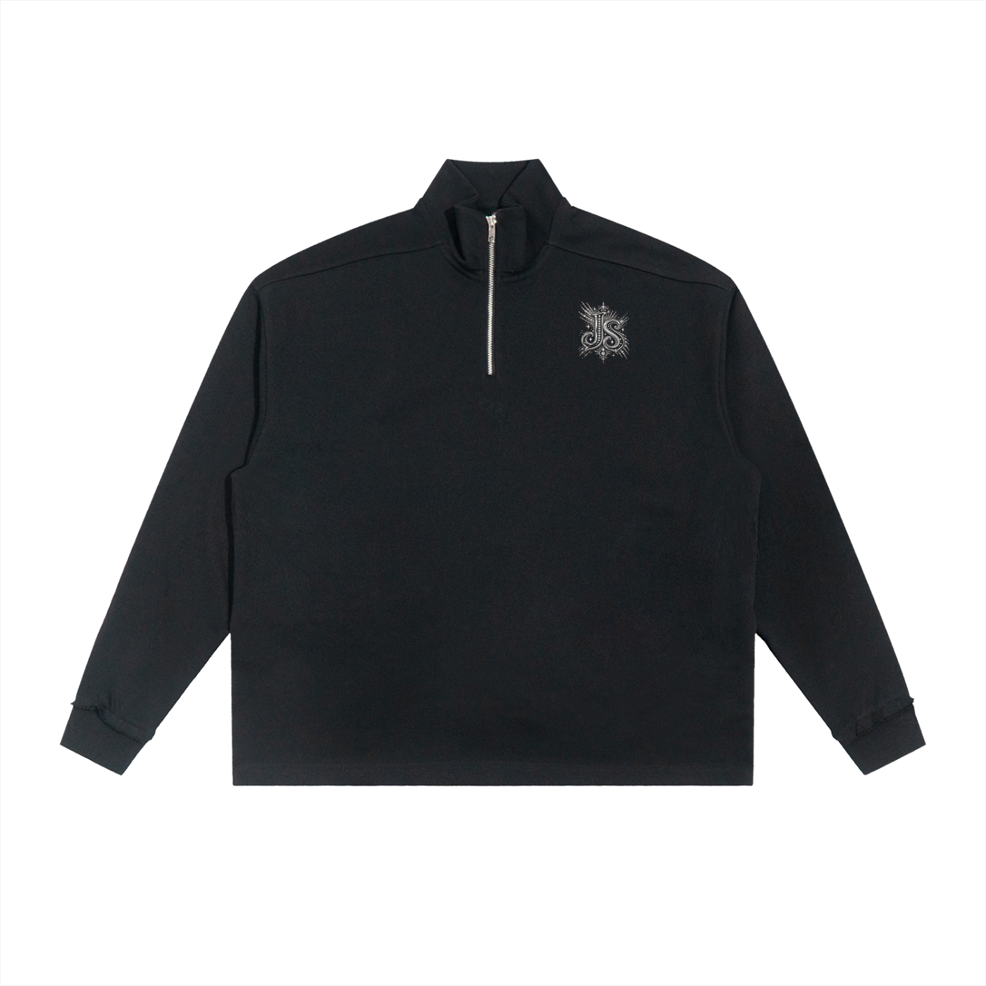 Half-Zip Rolled Edge Fleece Sweatshirt