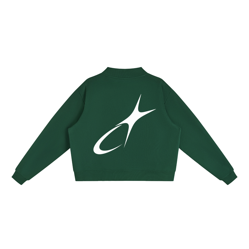 Essential Fleece Mock-Neck Crew Sweatshirt