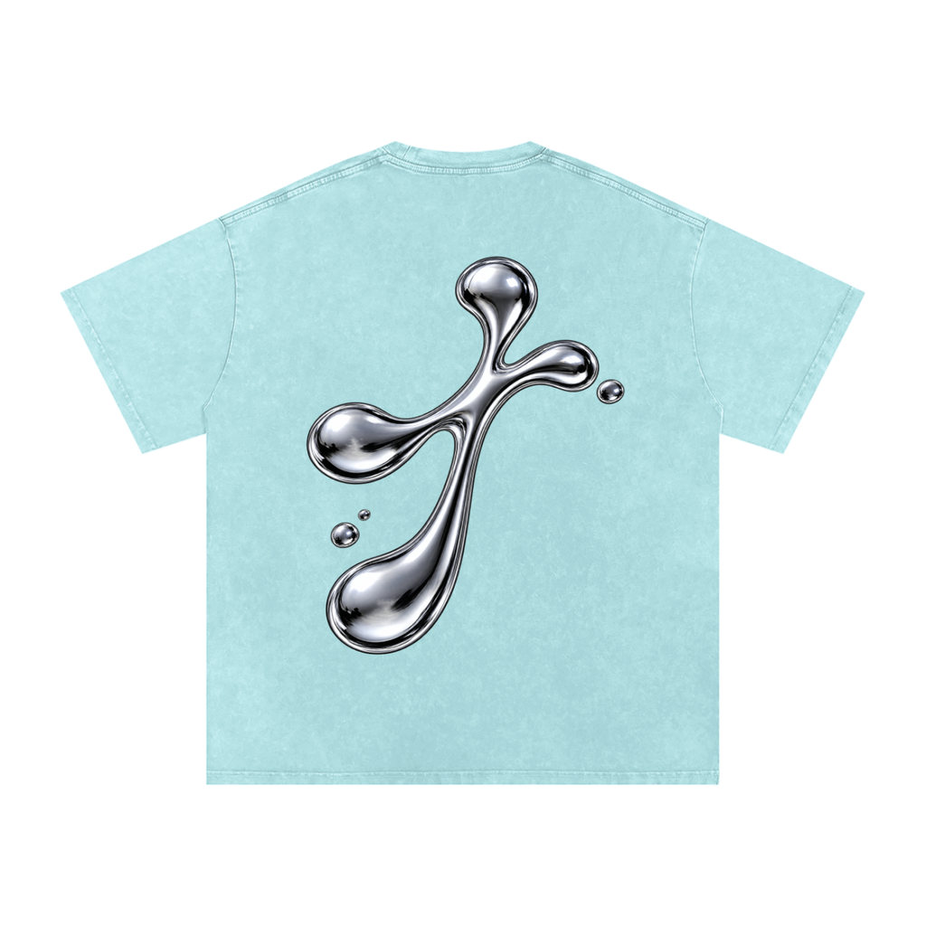 Snow Washed Oversized Cotton T-Shirt