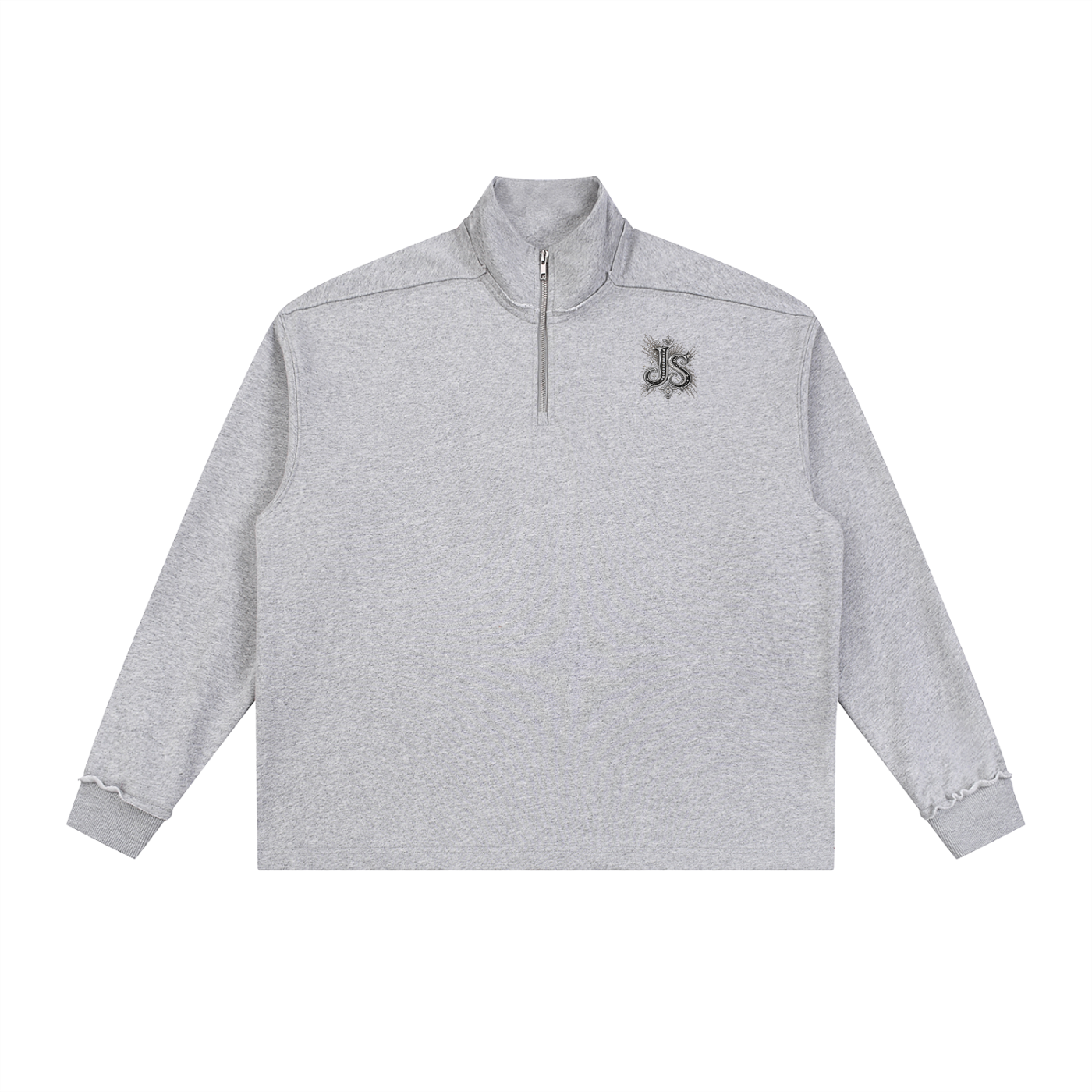 Half-Zip Rolled Edge Fleece Sweatshirt