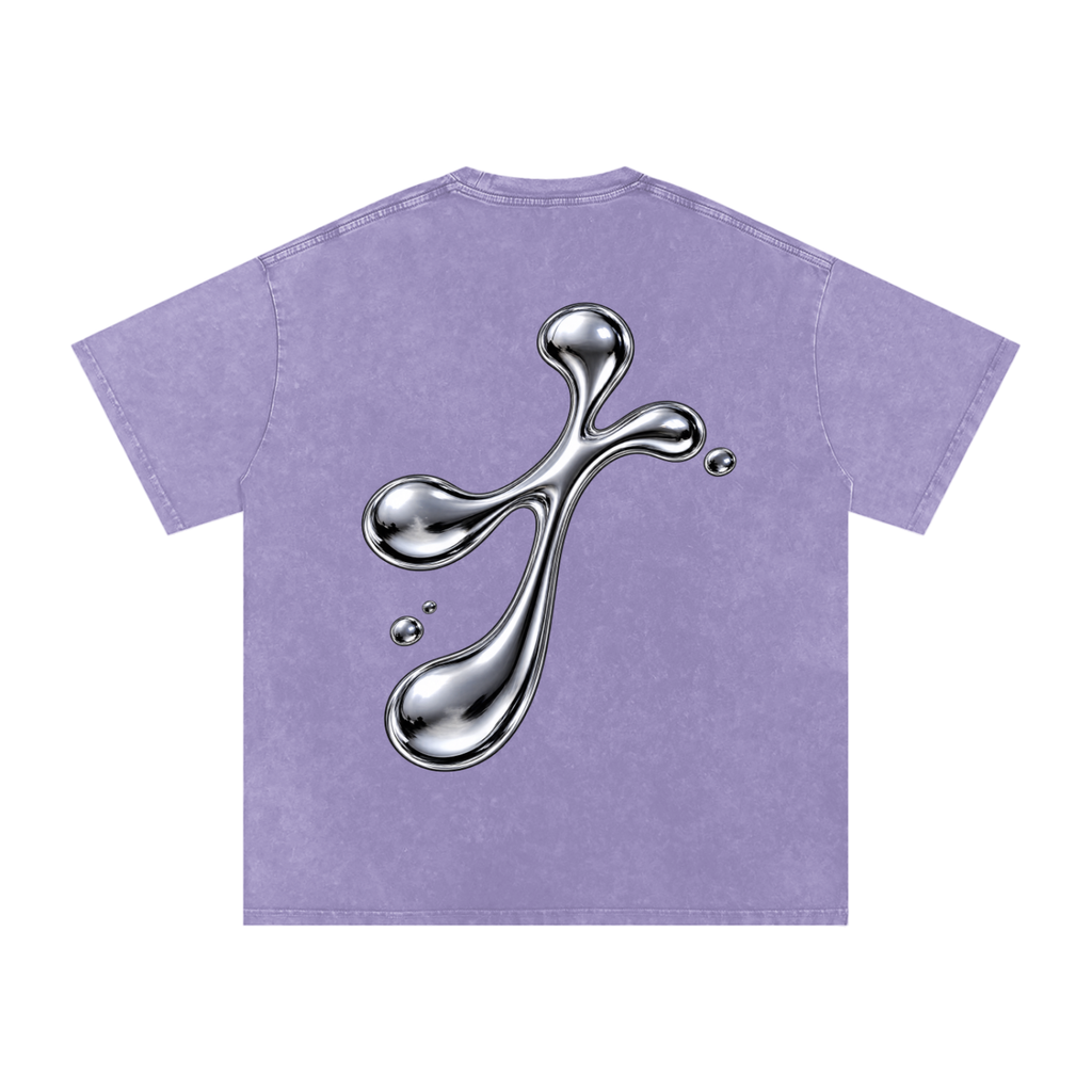 Snow Washed Oversized Cotton T-Shirt