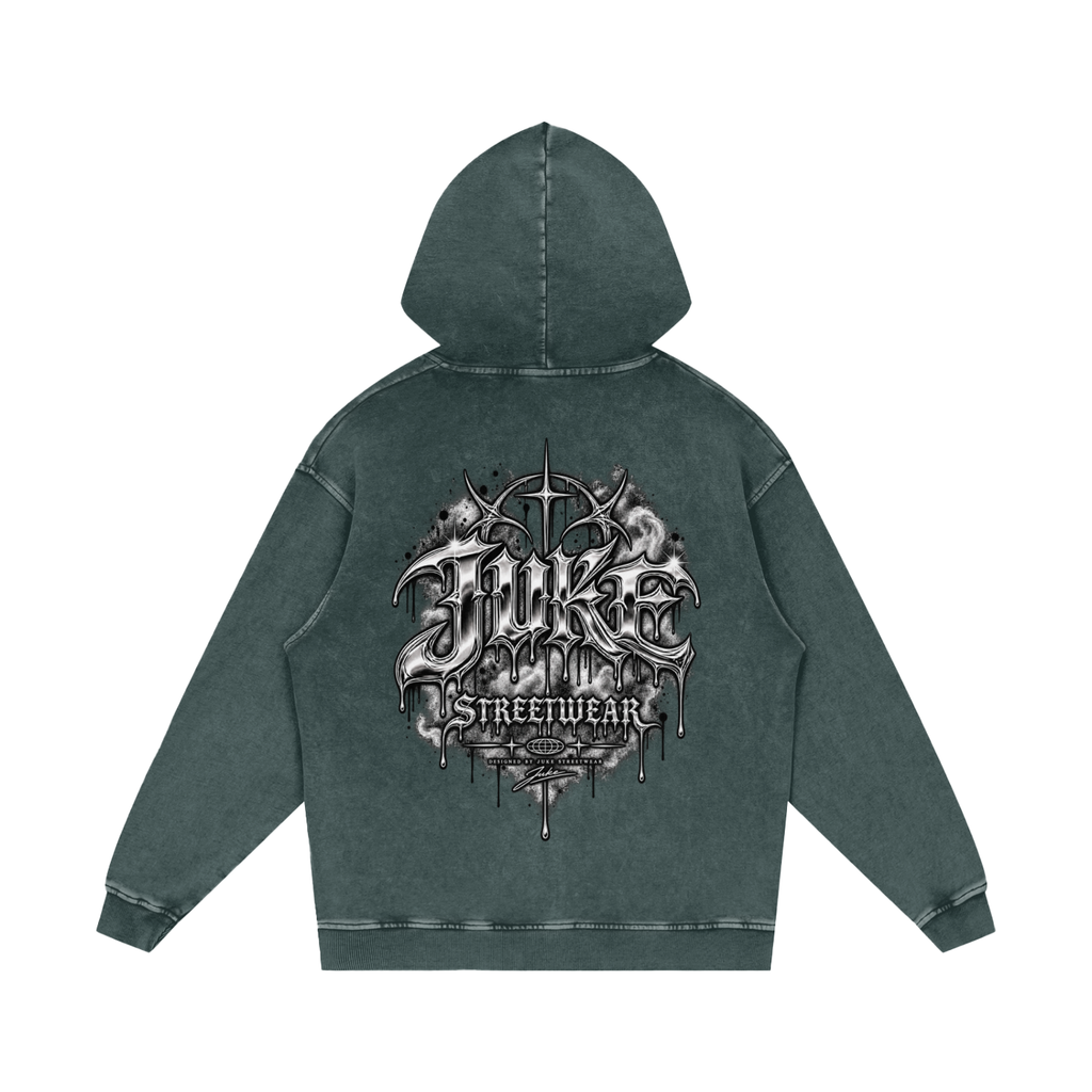 Snow Washed Loose Cotton Hoodie