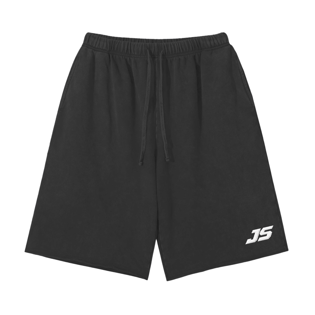Snow Washed Raw Hem Shorts