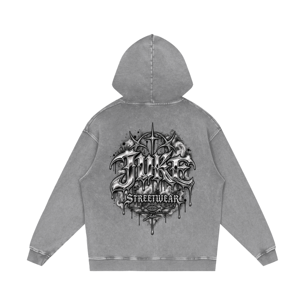 Snow Washed Loose Cotton Hoodie