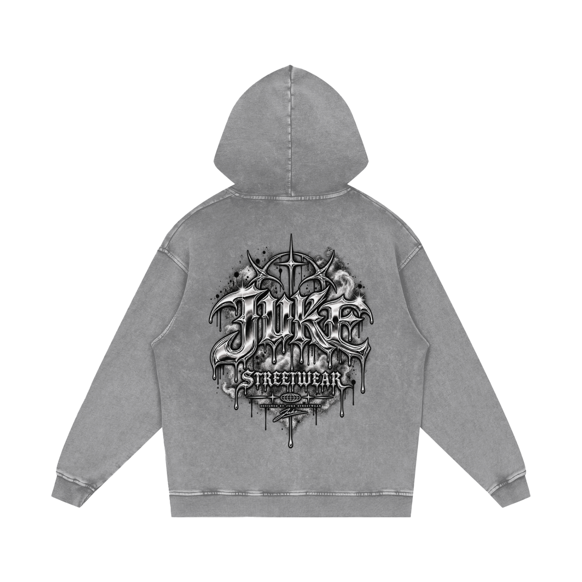 Snow Washed Loose Cotton Hoodie