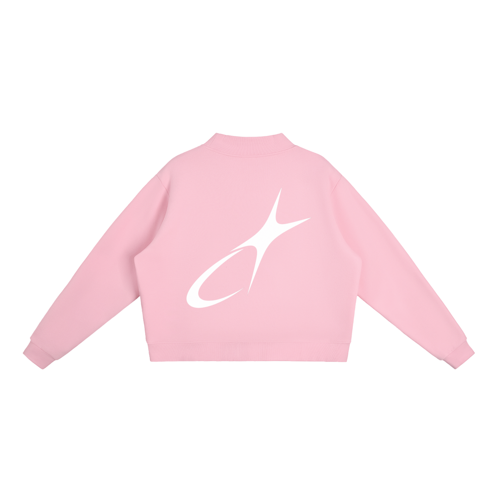 Essential Fleece Mock-Neck Crew Sweatshirt