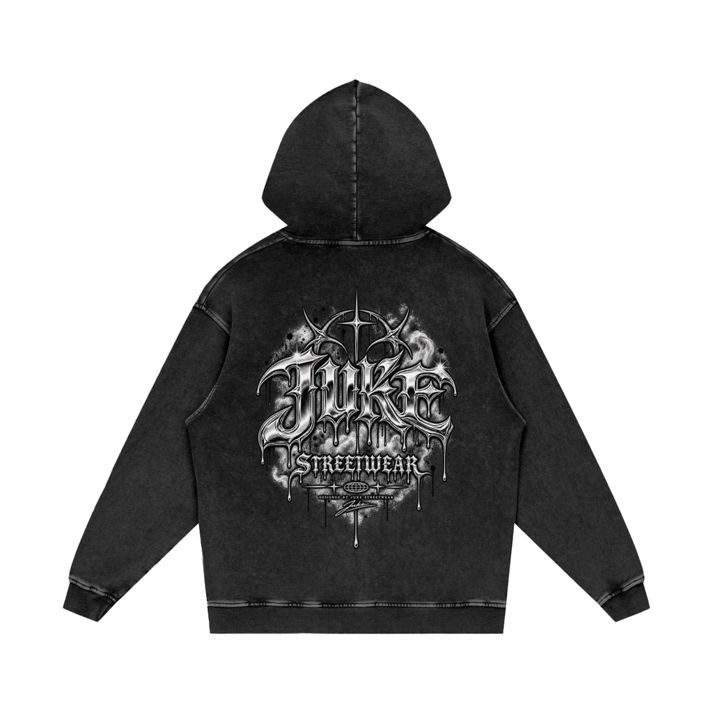 Snow Washed Loose Cotton Hoodie