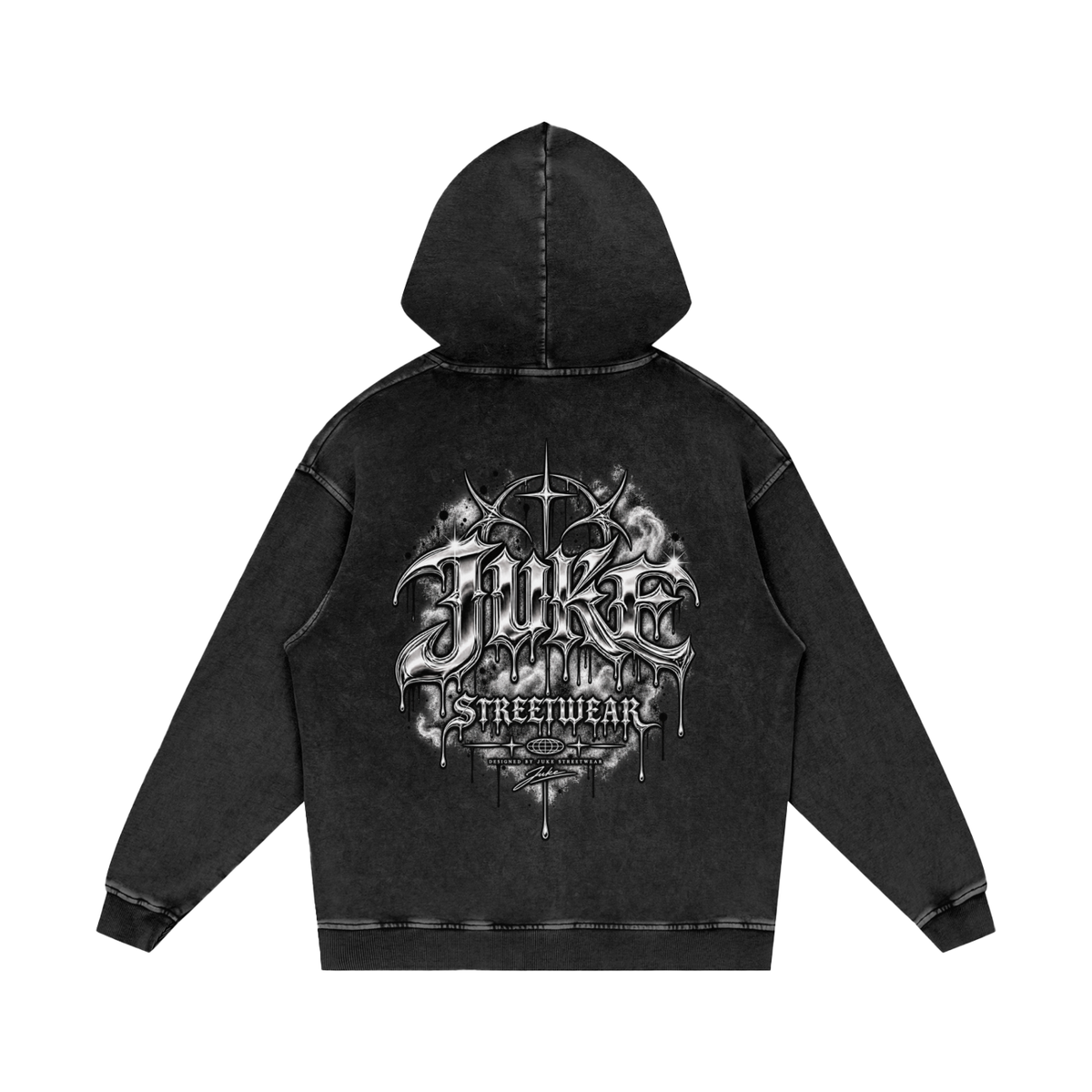 Snow Washed Loose Cotton Hoodie