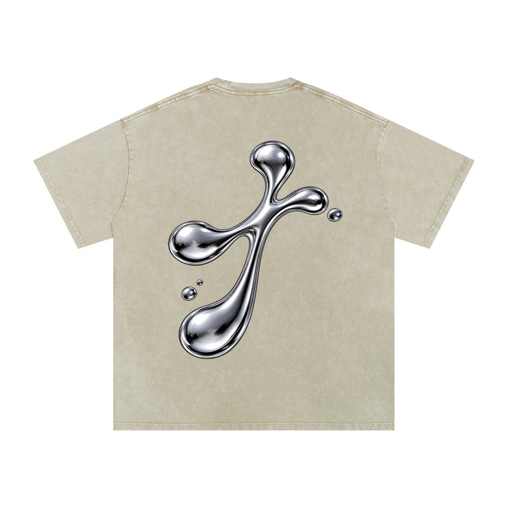 Snow Washed Oversized Cotton T-Shirt