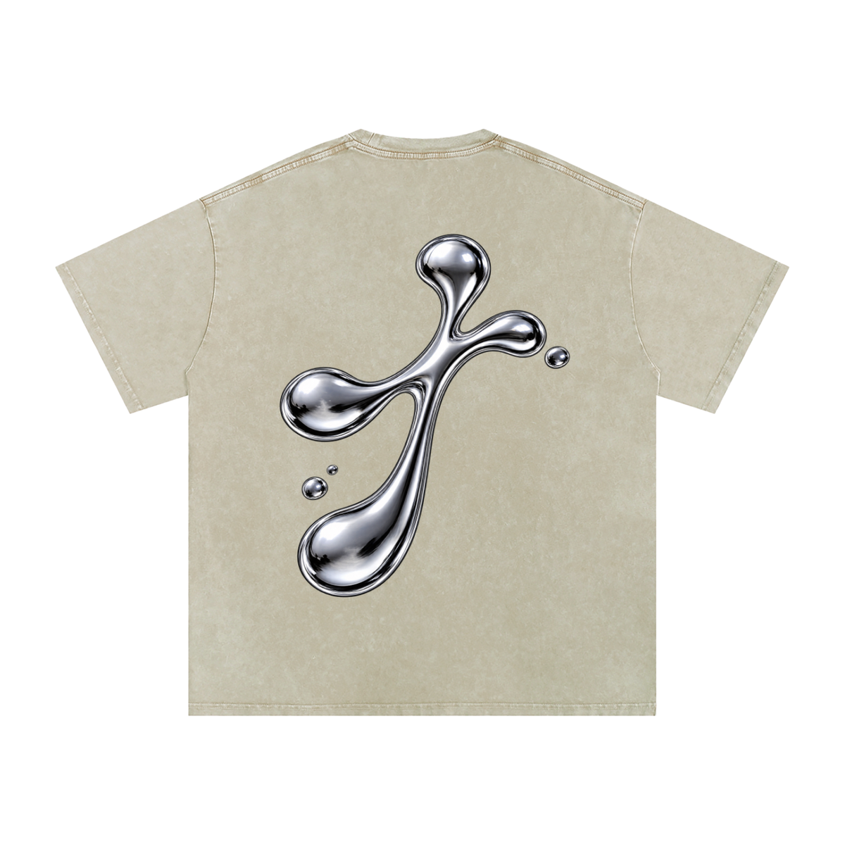 Snow Washed Oversized Cotton T-Shirt