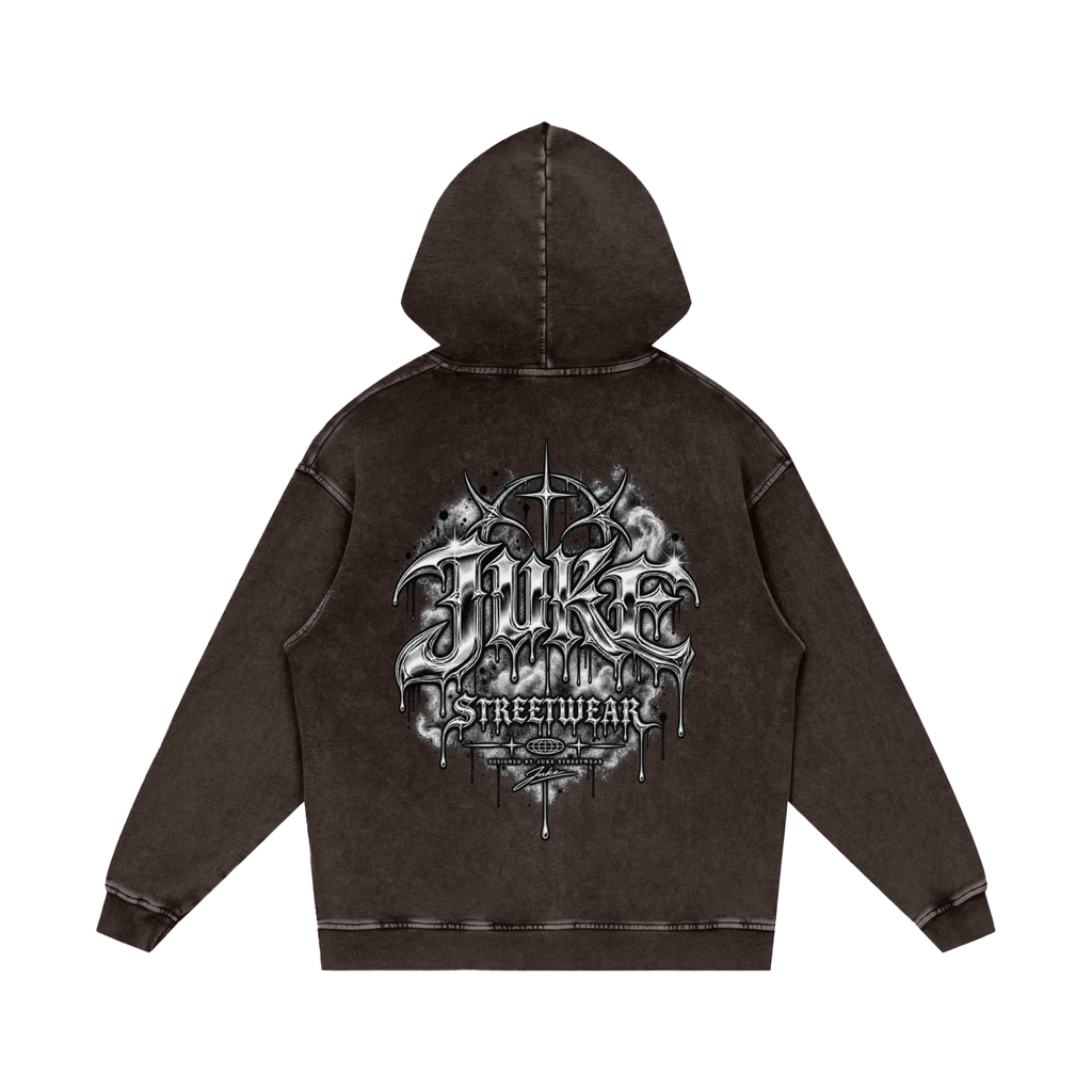 Snow Washed Loose Cotton Hoodie