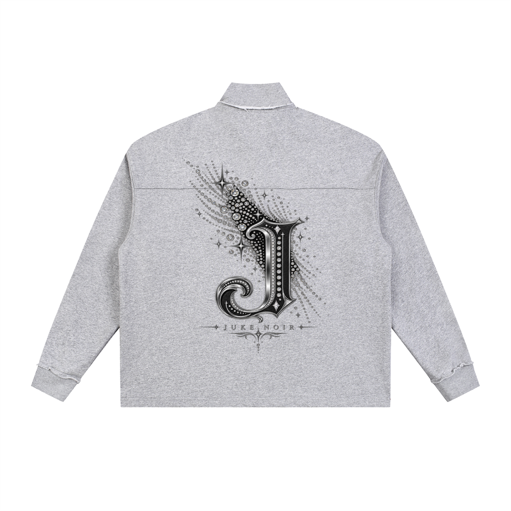 Half-Zip Rolled Edge Fleece Sweatshirt