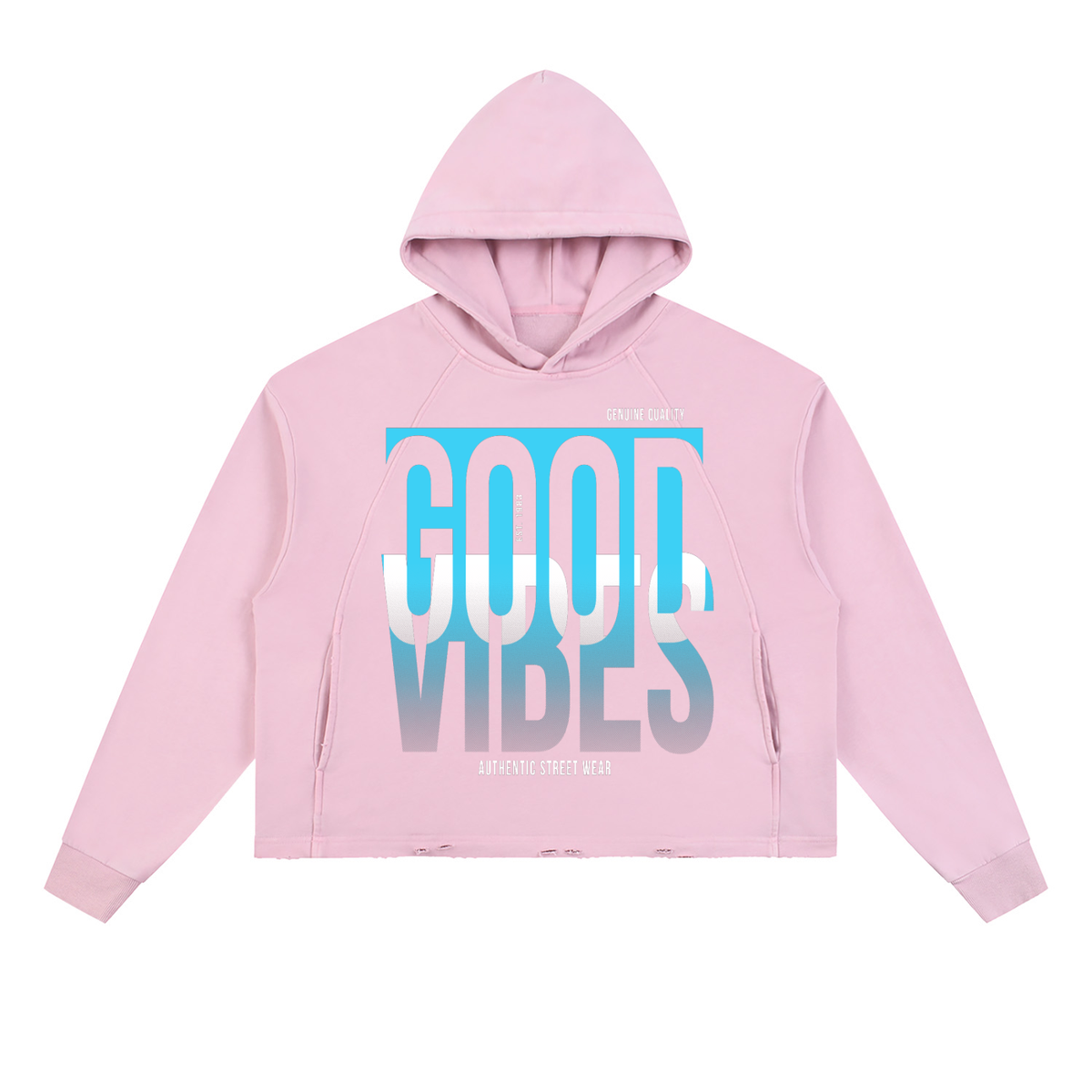 Vintage Washed Frayed-Hem Hoodie