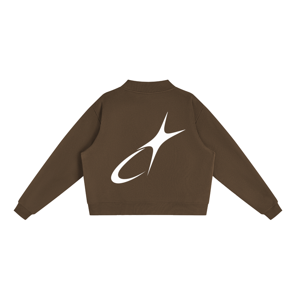 Essential Fleece Mock-Neck Crew Sweatshirt