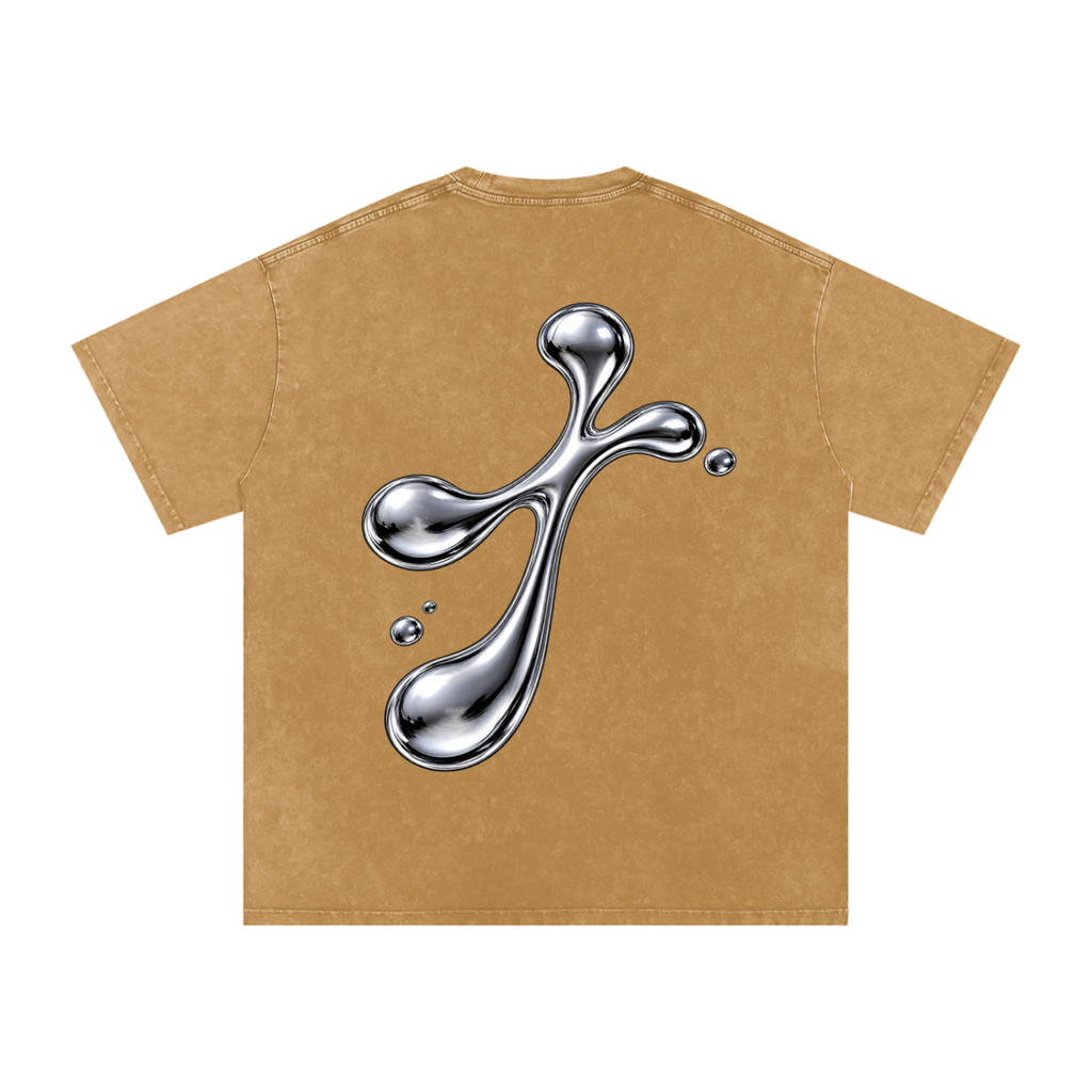 Snow Washed Oversized Cotton T-Shirt