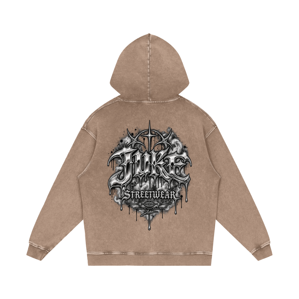 Snow Washed Loose Cotton Hoodie