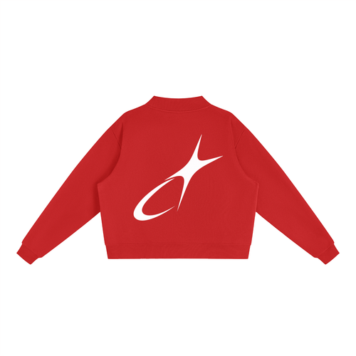 Essential Fleece Mock-Neck Crew Sweatshirt