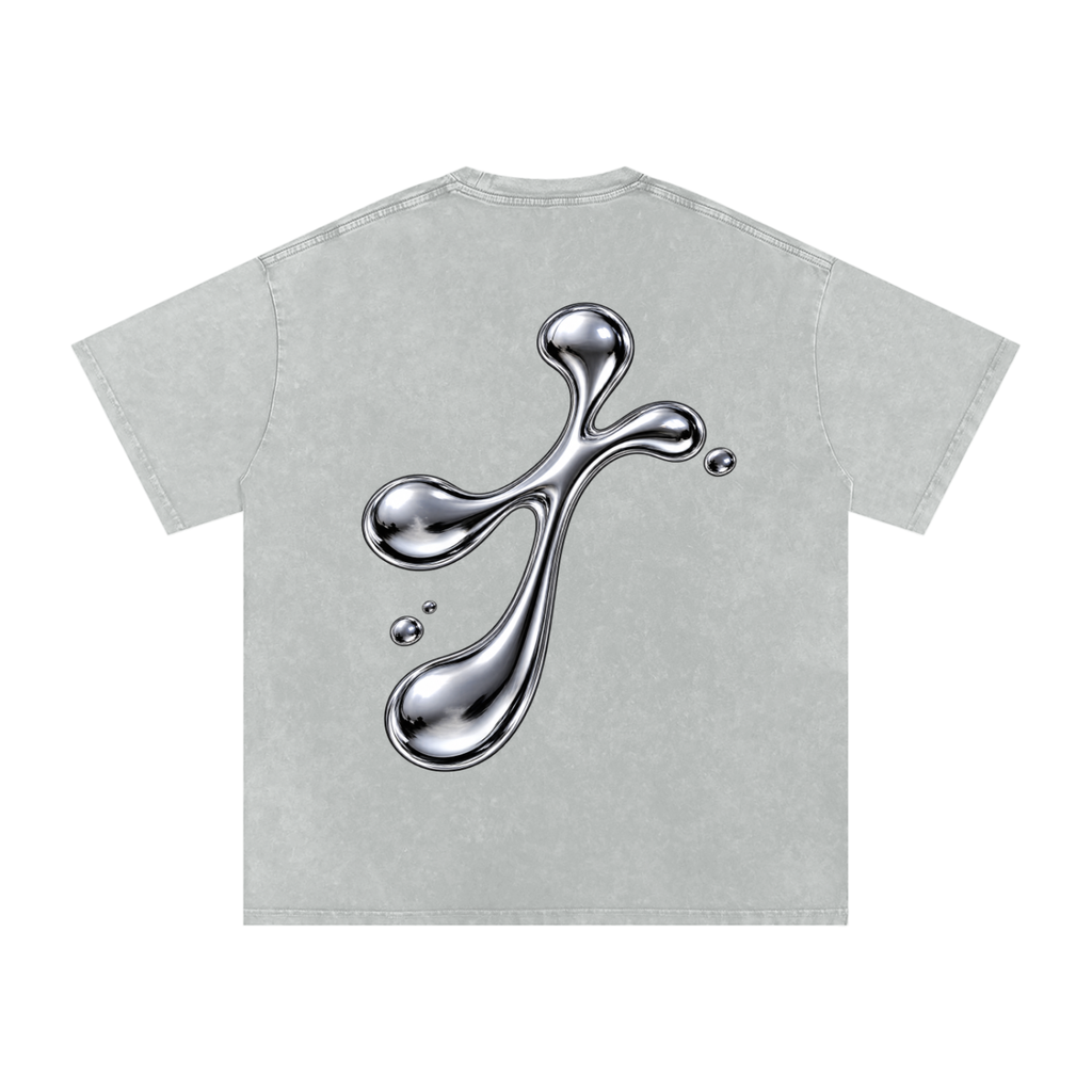 Snow Washed Oversized Cotton T-Shirt