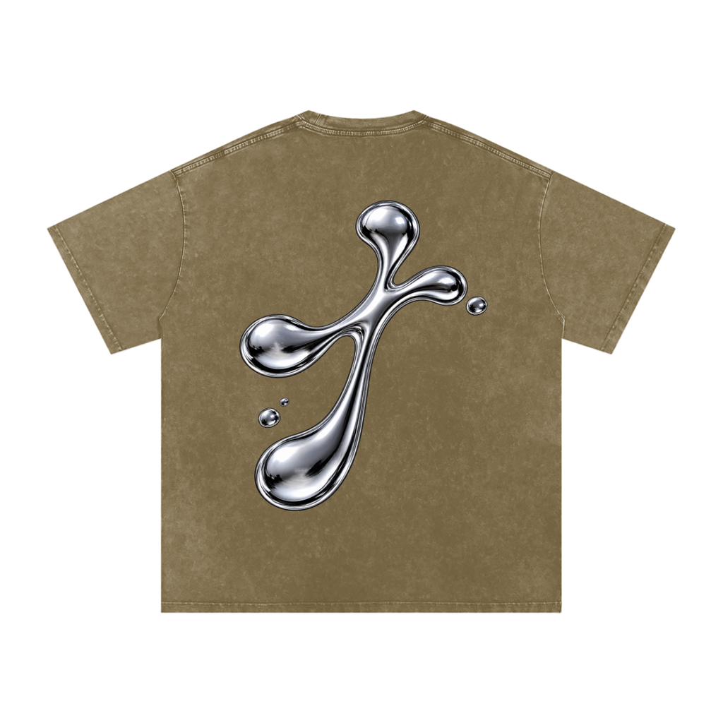 Snow Washed Oversized Cotton T-Shirt