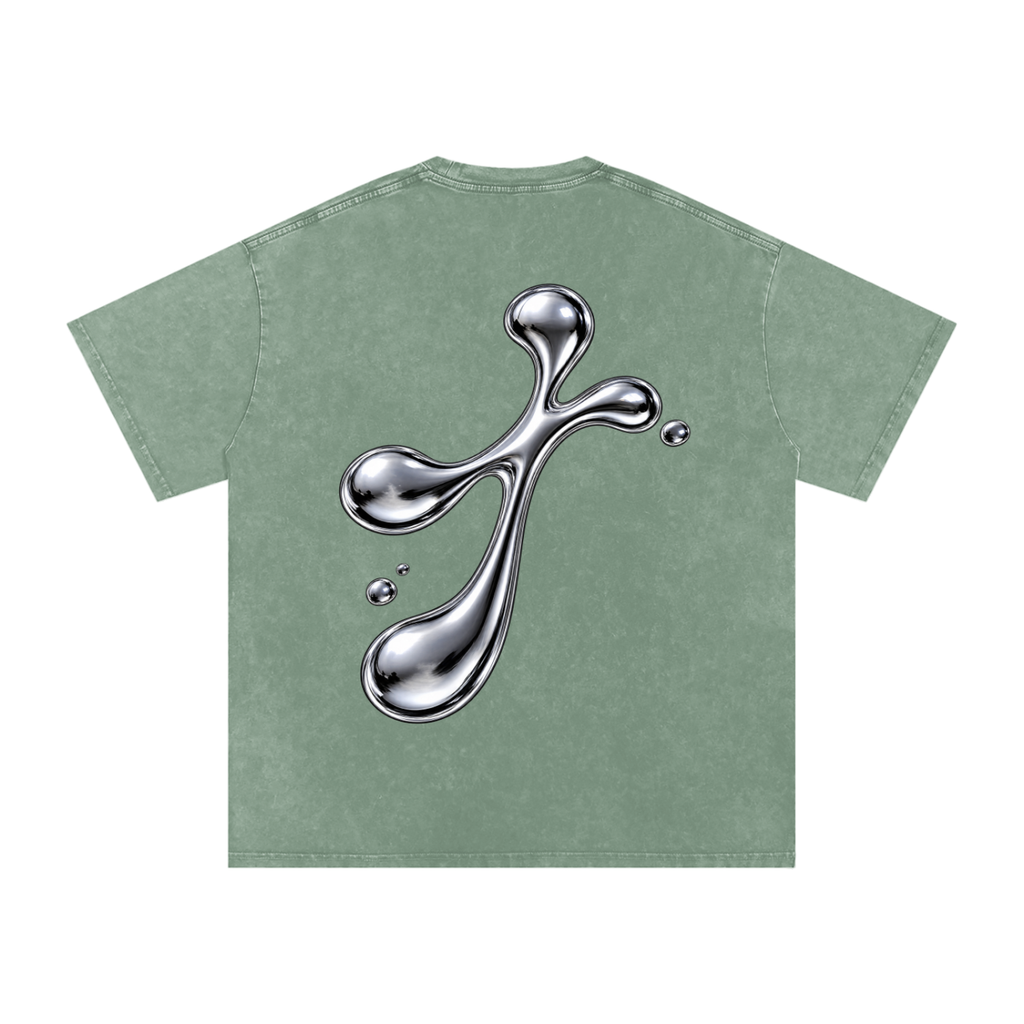 Snow Washed Oversized Cotton T-Shirt