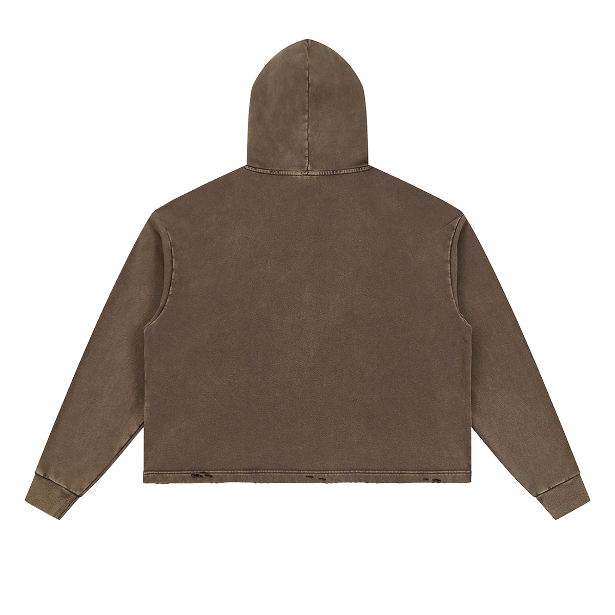Vintage Washed Frayed-Hem Hoodie