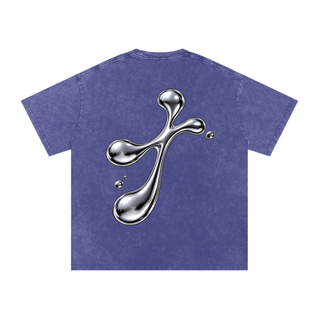 Snow Washed Oversized Cotton T-Shirt
