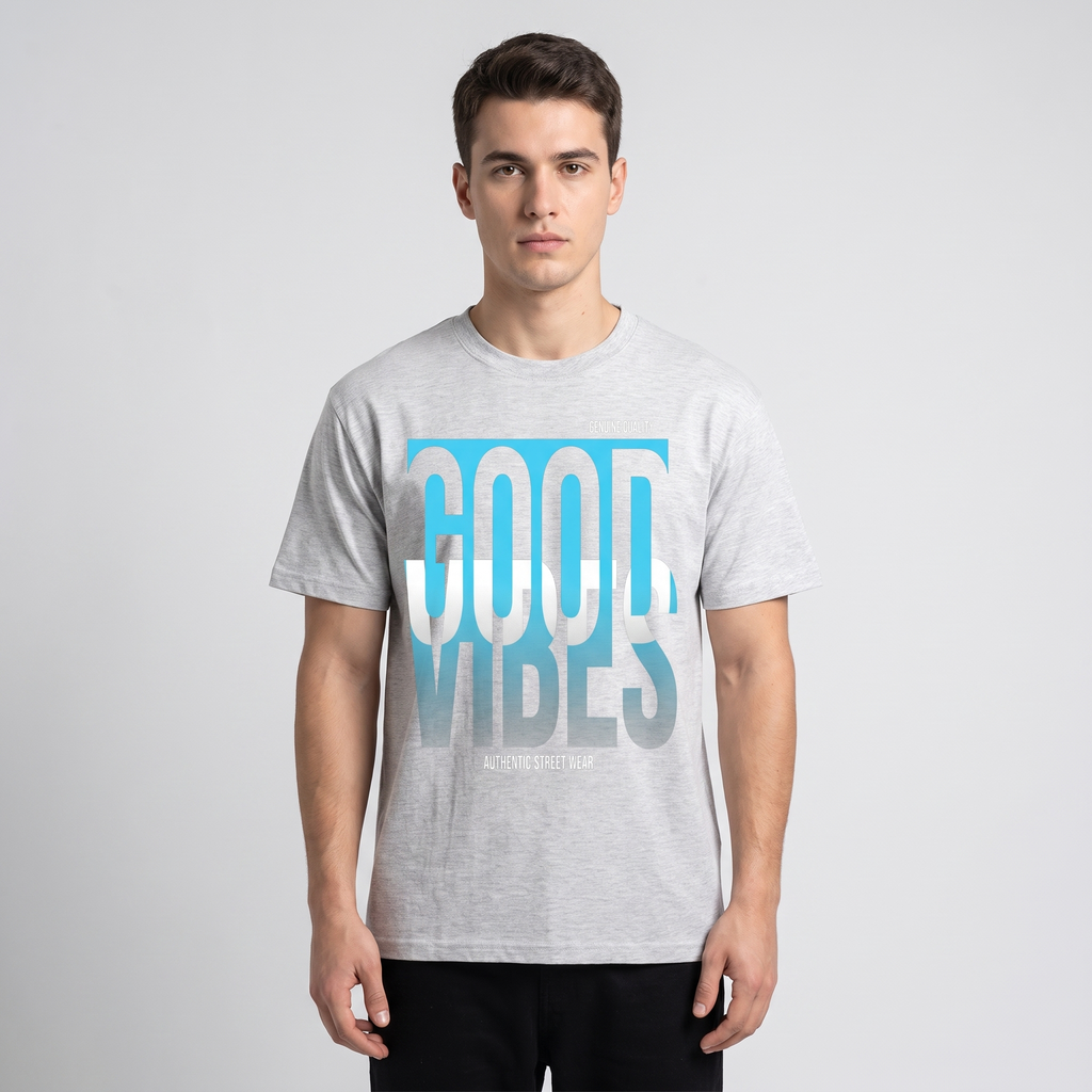 Model wearing the JUKE Essential Cotton T-Shirt, studio shot